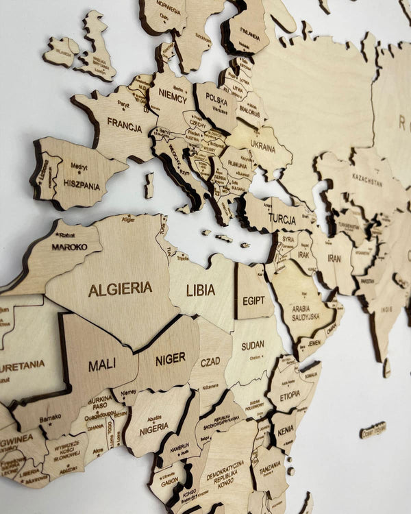 3D Wooden World Map Wall Art Natural 2-1