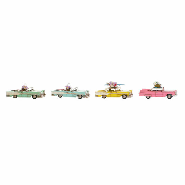 Decorative Figure DKD Home Decor Yellow Blue Green Pink Car Vintage 25,8 x 10,5 x 9,5 cm (4 Units) (4 Pieces)-0