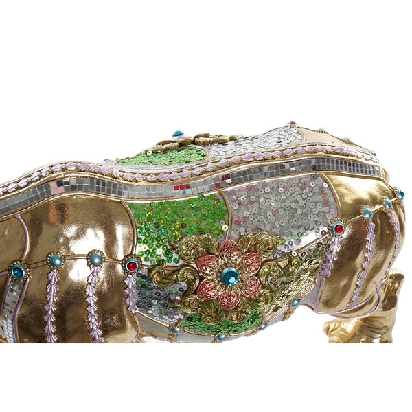 Decorative Figure DKD Home Decor Golden Resin Multicolour Rhinoceros (55 x 17,5 x 25 cm)-1