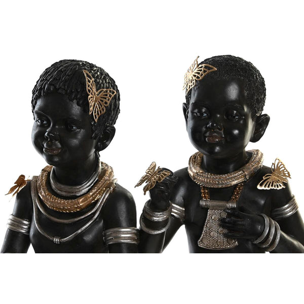 Decorative Figure DKD Home Decor 20,5 x 18 x 35 cm Black Colonial African Woman (2 Units)-1