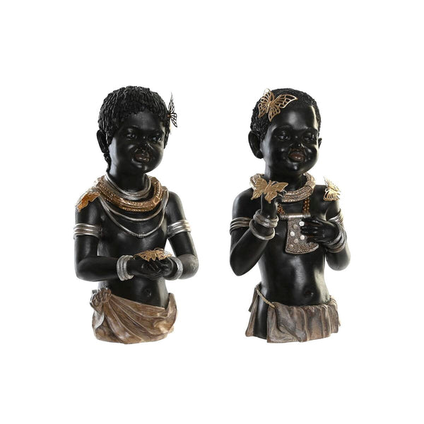 Decorative Figure DKD Home Decor 20,5 x 18 x 35 cm Black Colonial African Woman (2 Units)-0