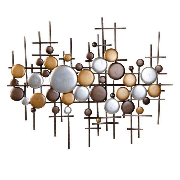 Wall Decoration 91,5 x 4,5 x 72 cm Golden Metal Silver-0