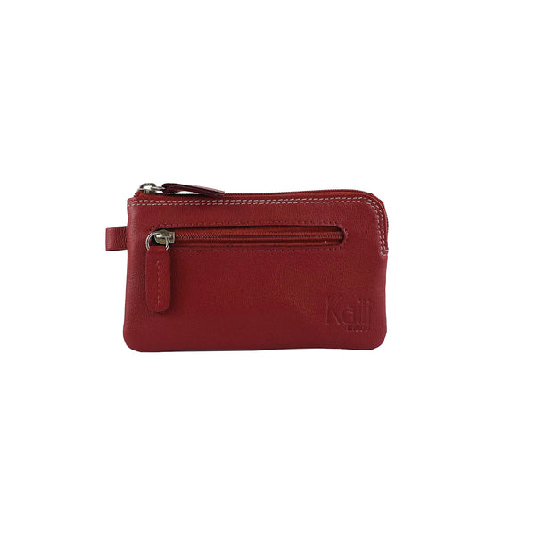 K10218VB | Keychain/Coin Purse - Genuine Leather Col. Red-0