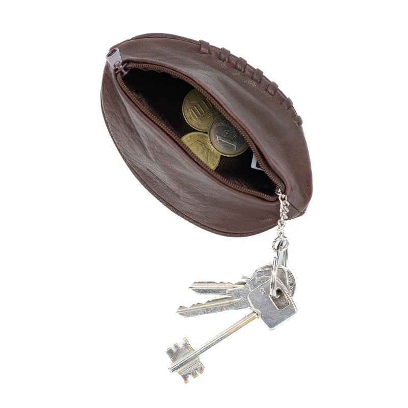 K10655BB | Rugby Ball Mini Pochette/Keyring - Genuine Leather-2