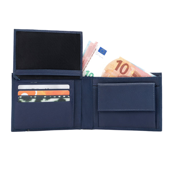 K10904DB | Men's Wallet in Genuine Leather Col. Blue-1