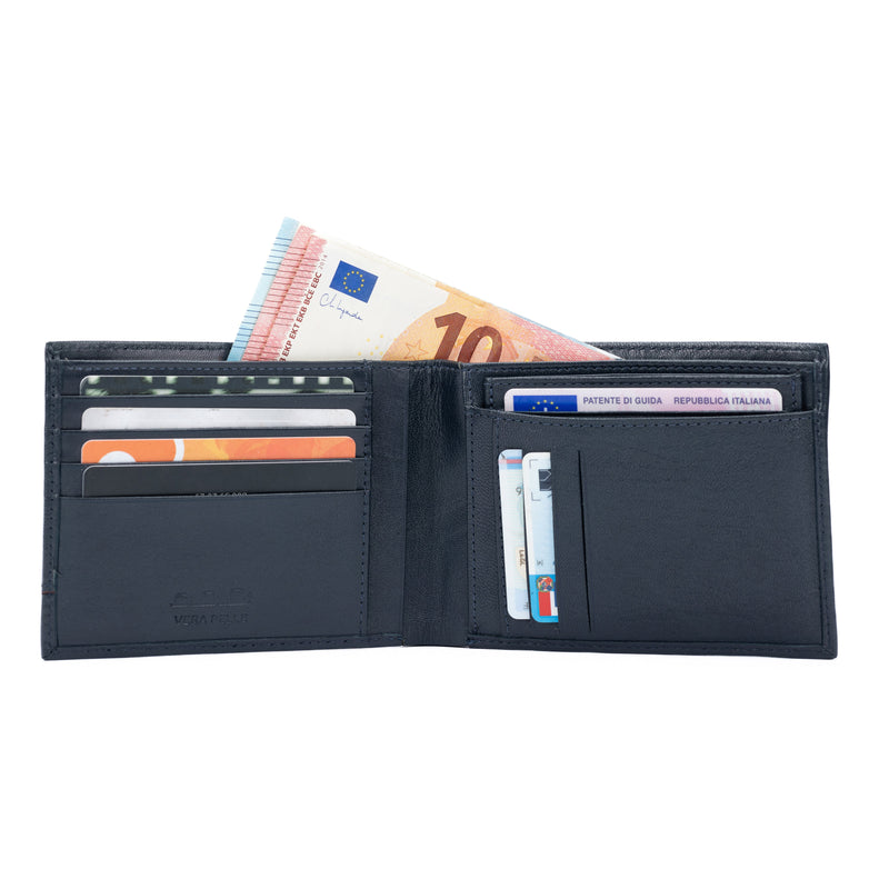 K11006DB | Men's Wallet in Genuine Leather Col. Blue-0