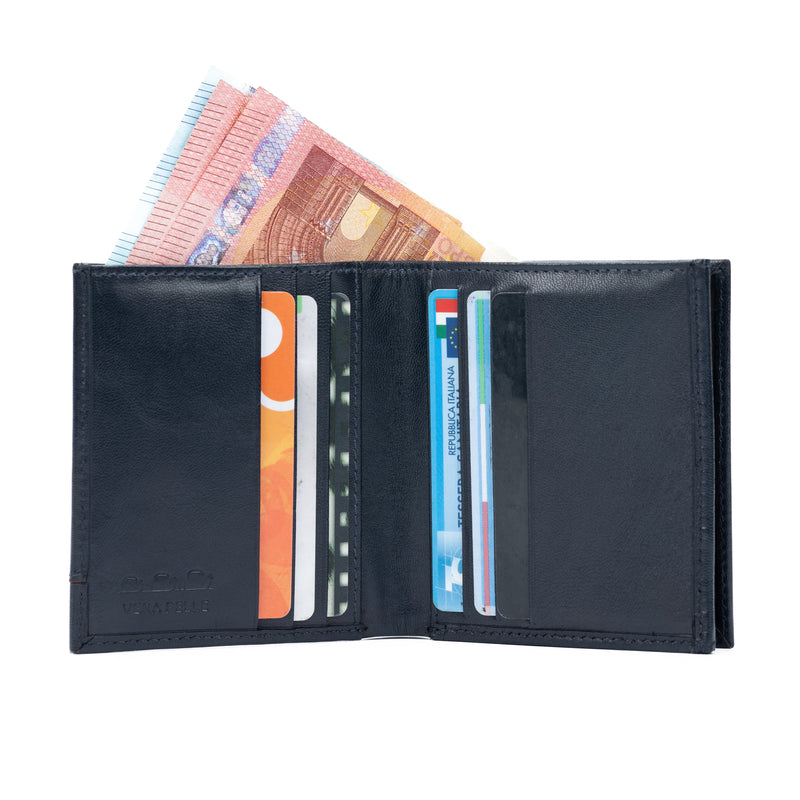 K11025DB | Men's Wallet in Genuine Leather Col. Blue-0