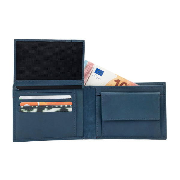 K11104DB | Men's Wallet in Genuine Leather Col. Blue-1