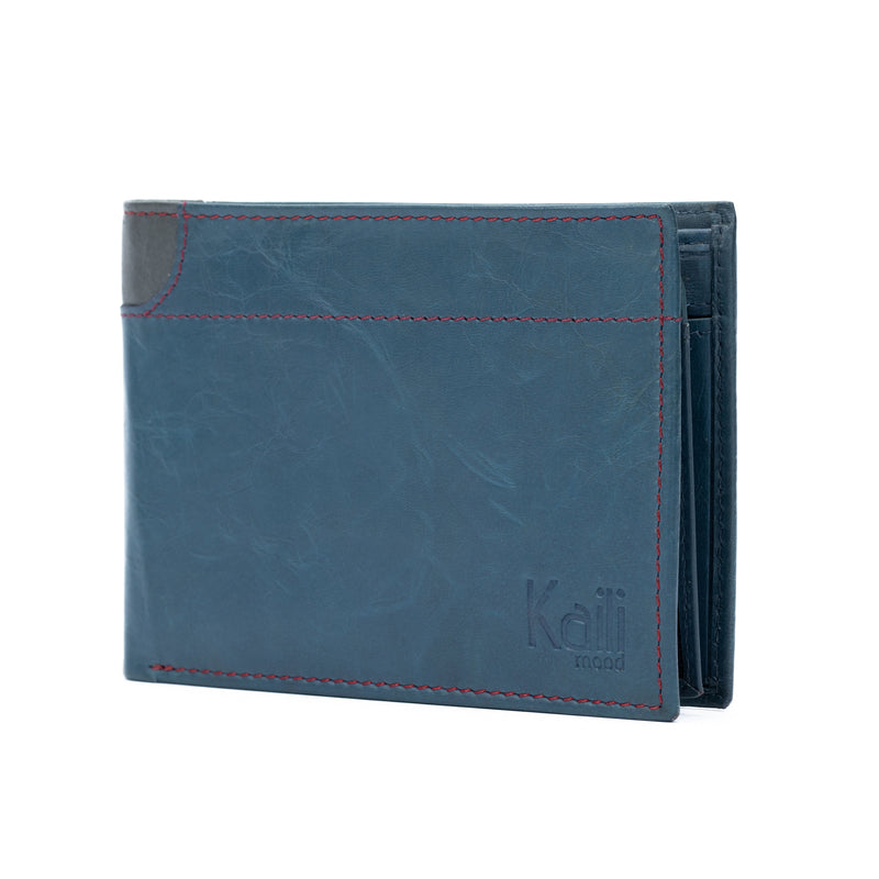 K11104DB | Men's Wallet in Genuine Leather Col. Blue-2