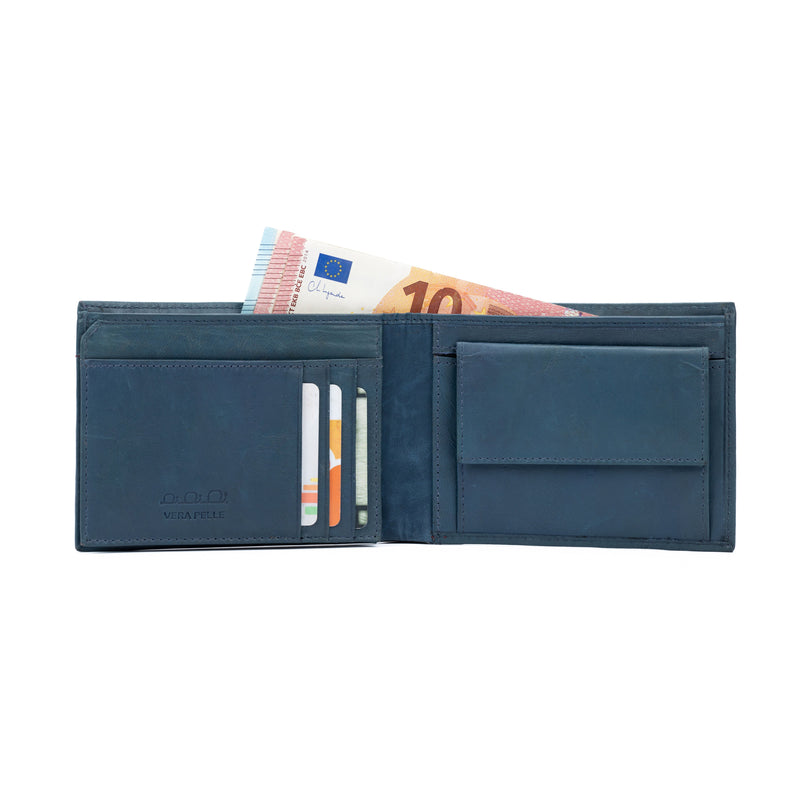 K11104DB | Men's Wallet in Genuine Leather Col. Blue-0