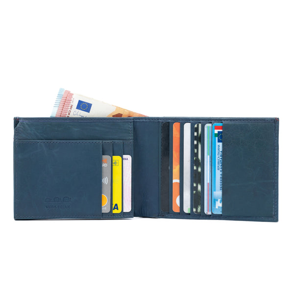 K11105DB | Men's Wallet in Genuine Leather Col. Blue-0