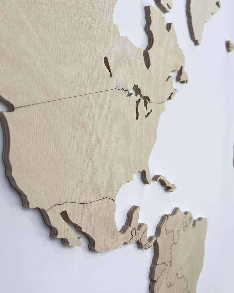 Blank Wooden World Map Natural Large Wall Art-1