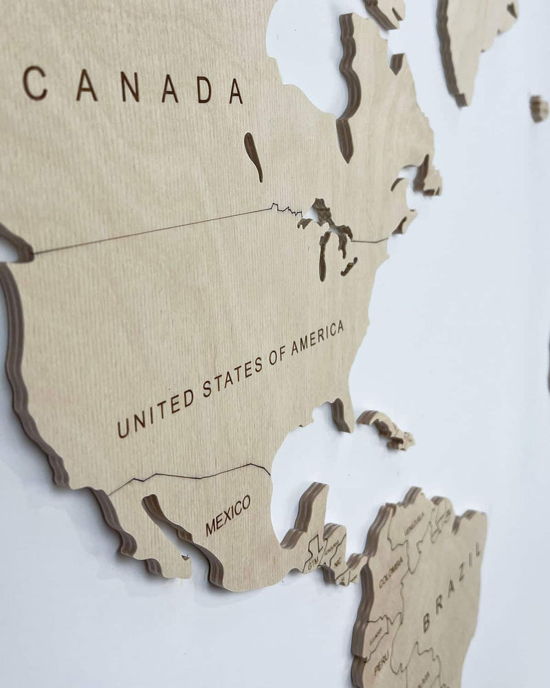 Country Wooden World Map Natural 4-1