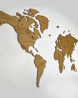 Country Wooden World Map Oak 2-3