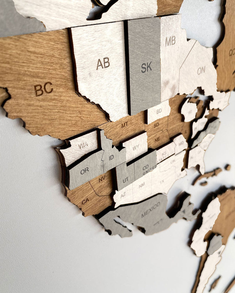 Wooden 3D Wall Map | CREME Birdywing™-2