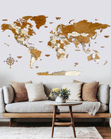 Wooden 3D Wall Map | CREME Birdywing™-0