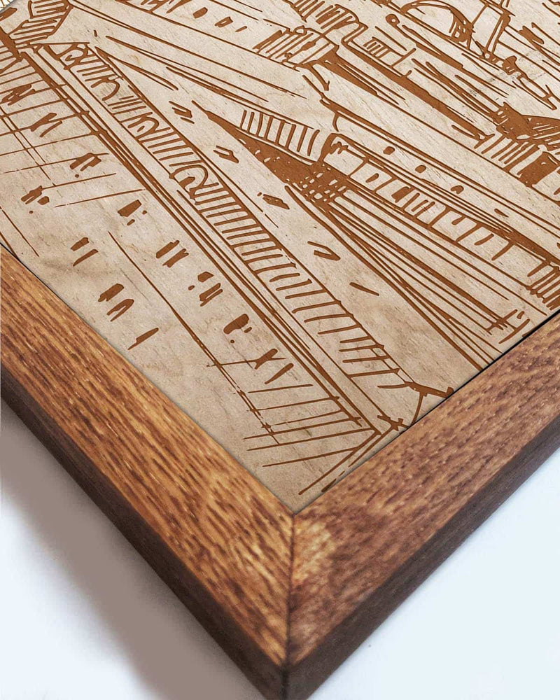 Wooden picture of Eiffel Tower, in an oak frame Birdywing™-3