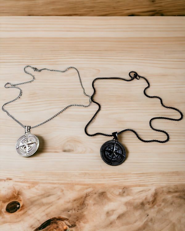 Naszyjnik z Kompasem – Kuta Biżuteria ze Stali Nierdzewnej dla Mężczyzn i Kobiet w Dwóch Kolorach, z grawerem