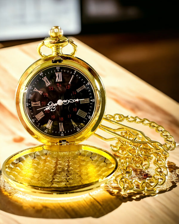 Złoty Zegarek Kieszonkowy z Możliwością Grawerowania