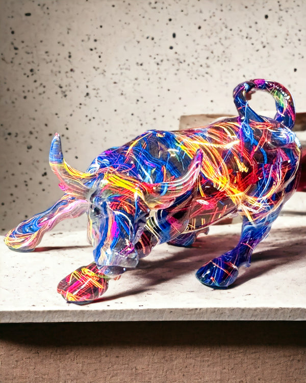 Rzeźba Byka w Stylu Abstrakcyjnym - Żywica z Możliwością Grawerowania