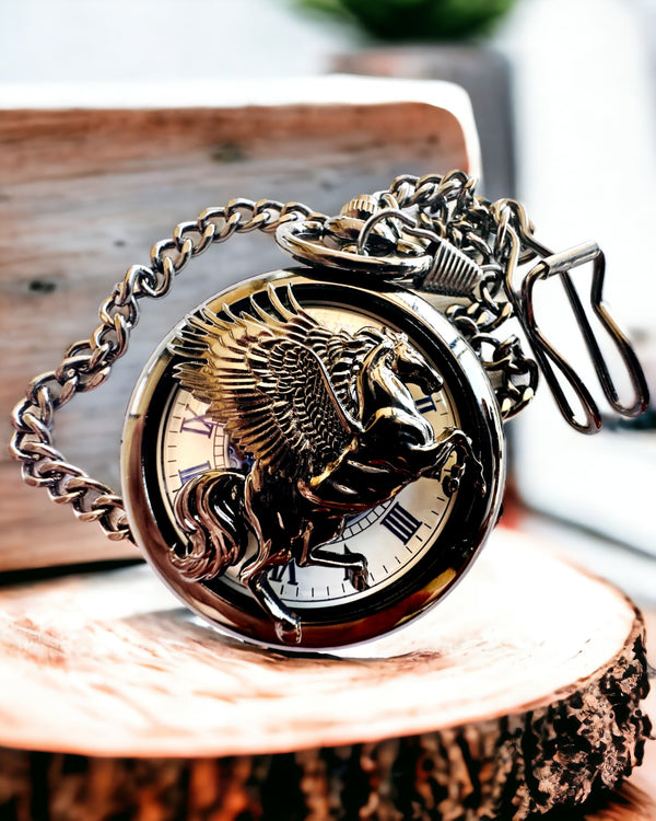 Zegarek Kieszonkowy "Equus Tempus" z Motywem Konia, możliwość personalizacji grawerem