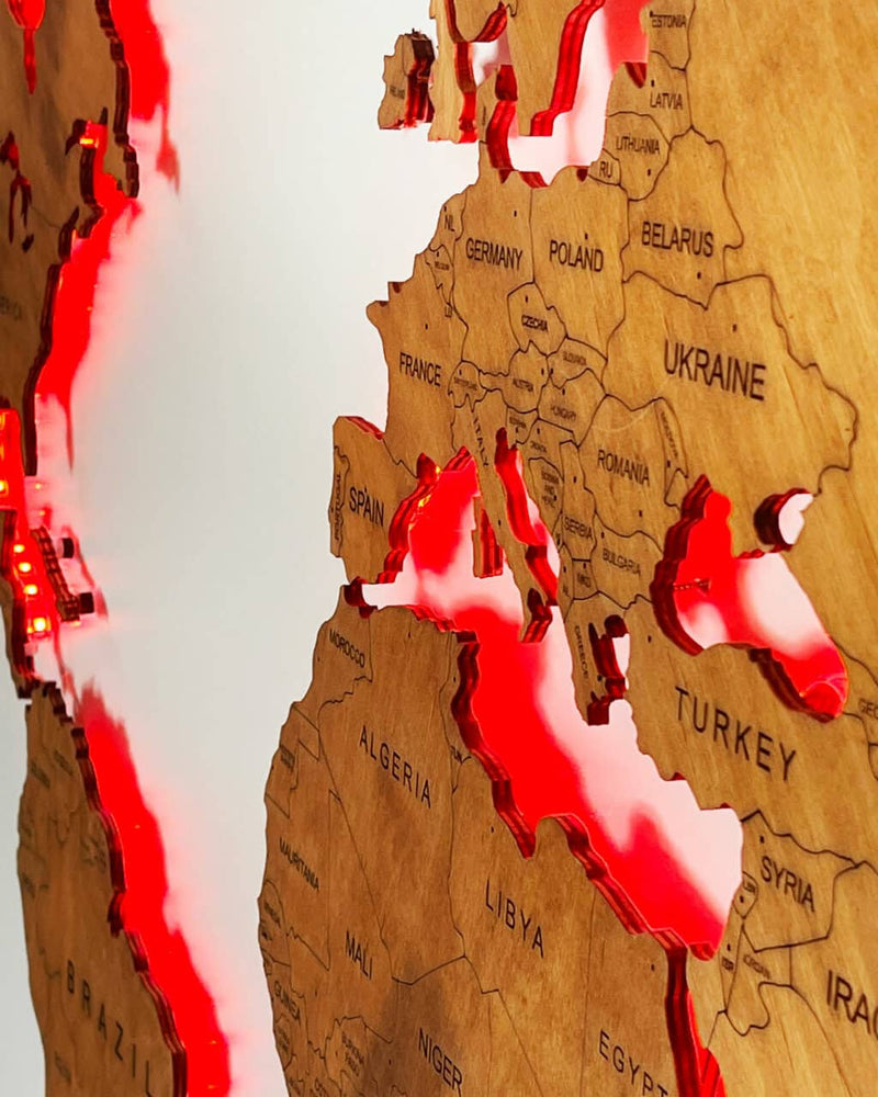 lluminated wooden world map Backlit Led Light Map 3-3