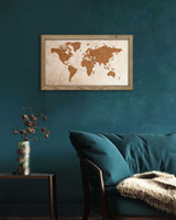 Wooden World Map in an oak frame Birdywing™-3