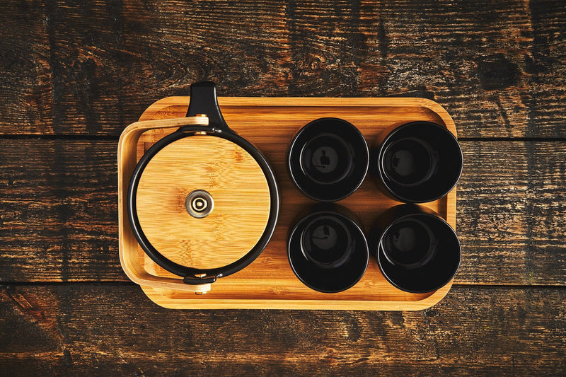 The Eichu tea set in black ceramic-2