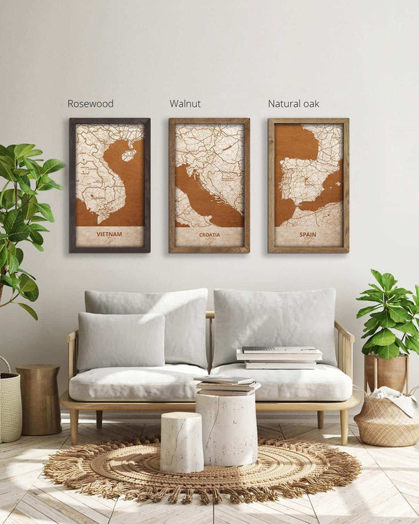 Wooden Map of Croatia, Country Map 5-1