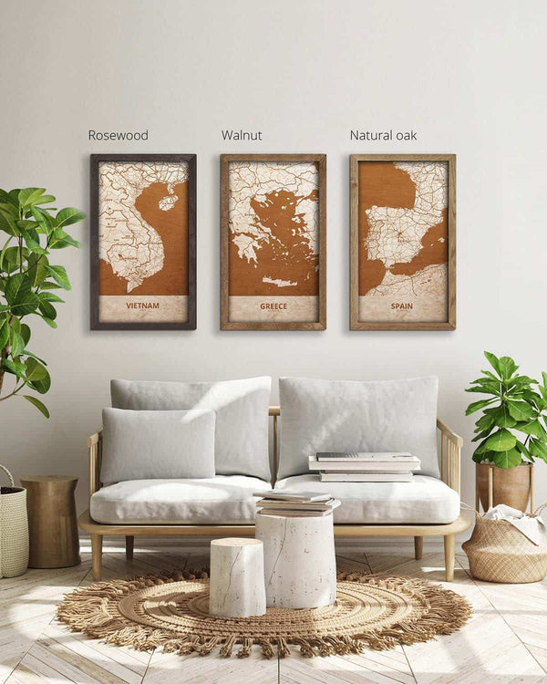 Wooden Map of Greece, Country Map 5-1