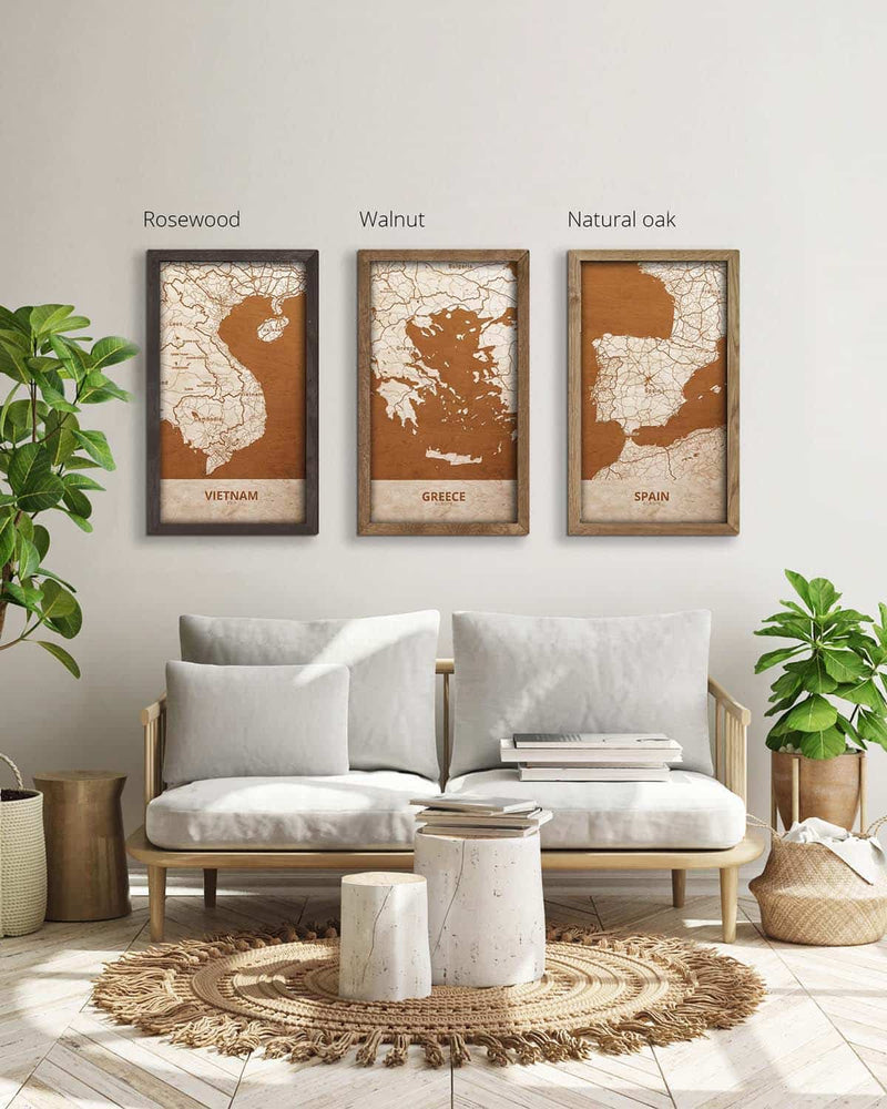 Wooden Map of Greece, Country Map 5-1