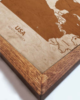 Wooden Map of USA, Country Map 3-3