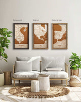 Wooden Map of USA, Country Map 4-1