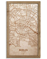 Wooden Street Map of Berlin - Urban City Plan 1-0