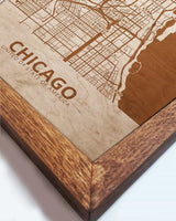 Wooden Street Map of Chicago 2-3