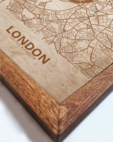 Wooden Street Map of London - Urban City Plan 1-3