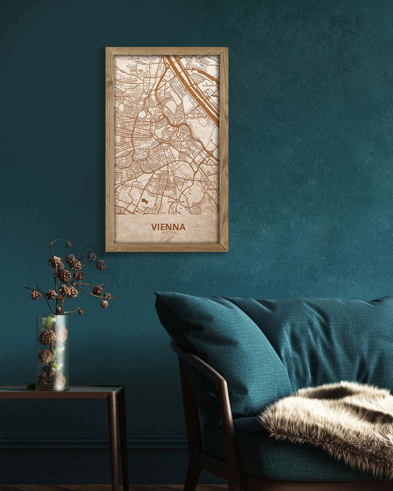 Wooden Street Map of Wien 2-4