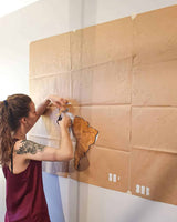 Wooden world map installation-3