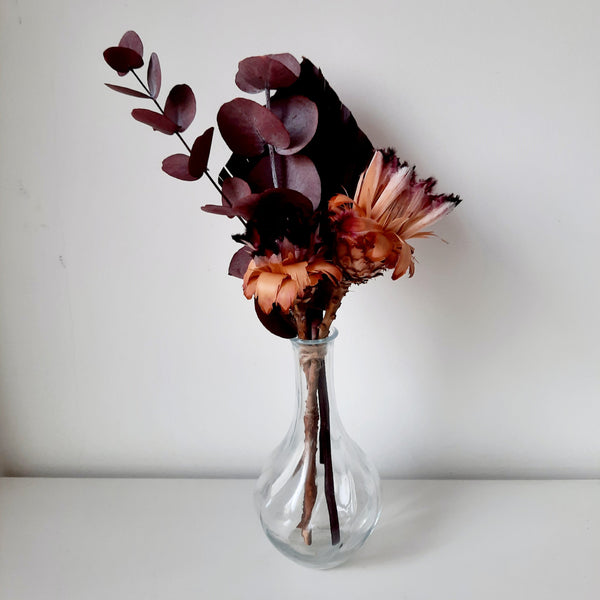 Burgundy mini bouquet of dried flowers-0