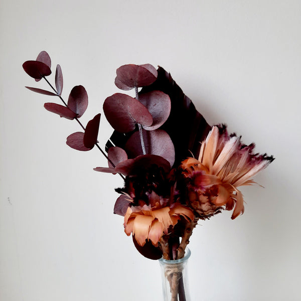 Burgundy mini bouquet of dried flowers-1