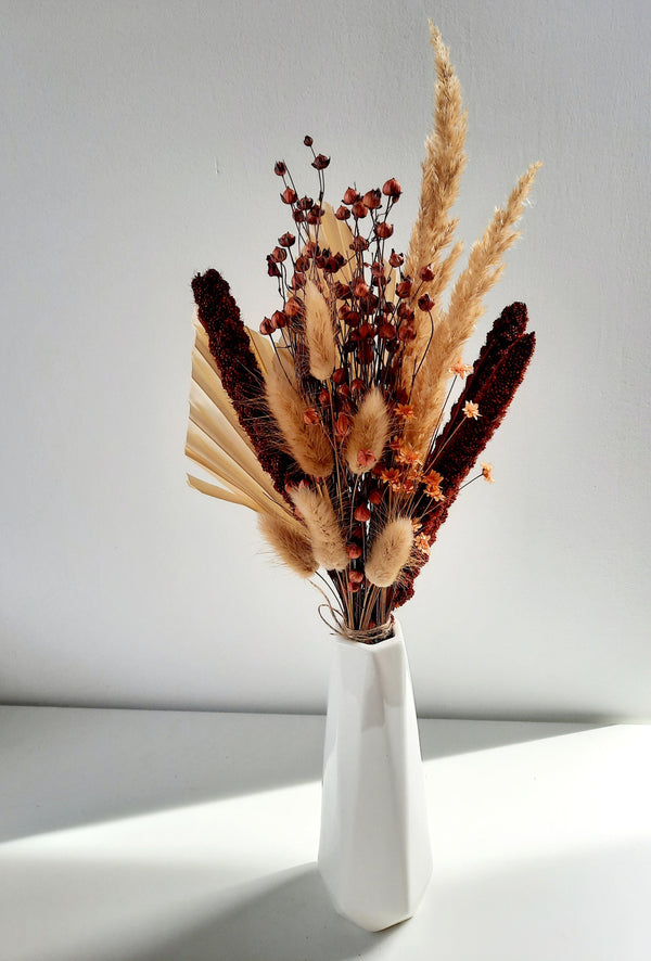 Drapp-brown mini dry flower bouquet-0