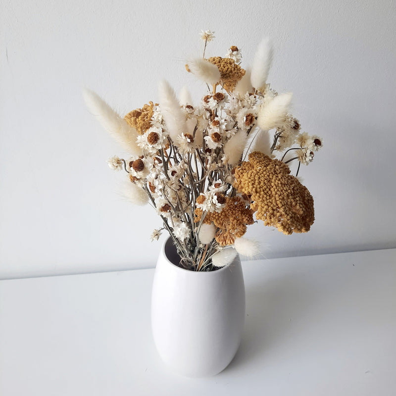 White-yellow dry flower bouquet - medium-2