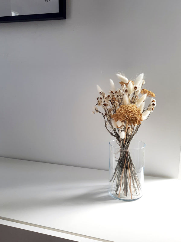 White-yellow dry flower bouquet - medium-1