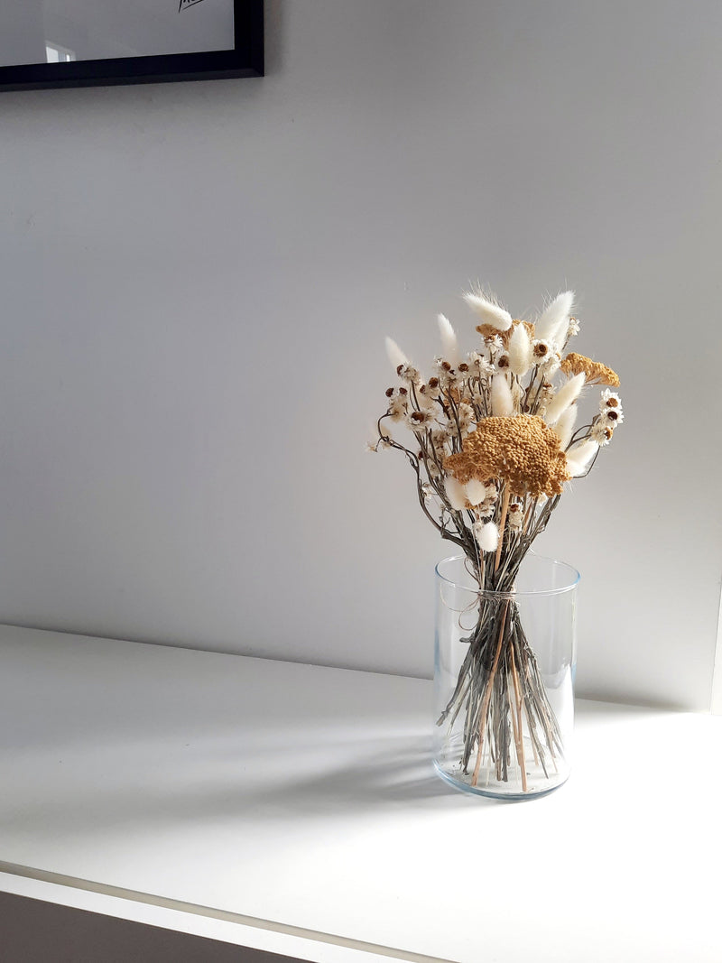 White-yellow dry flower bouquet - medium-1