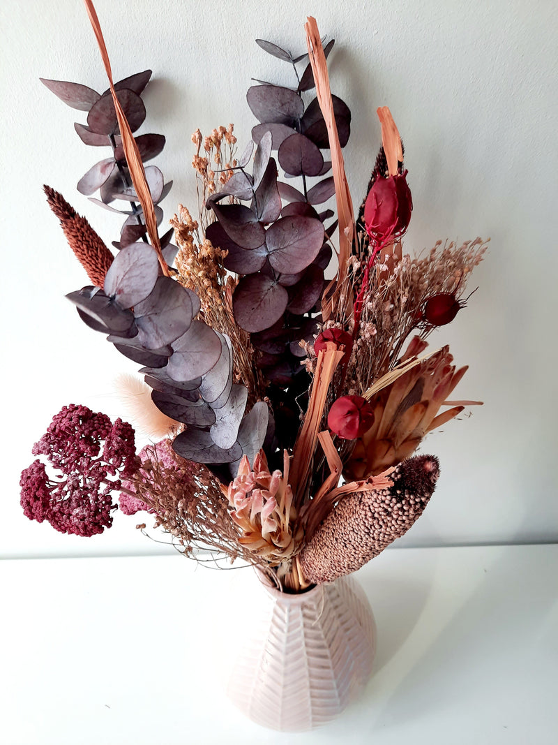 Burgundy-pink dry flower bouquet - medium-4